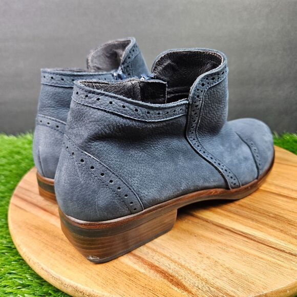 Naot Nefasi Boots Womens 10 EU 41 Blue Leather Ankle Booties Cap Toe Side Zip - Picture 2 of 12